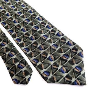 Croft & Barrow Green Print Geometric Wide Silk Tie